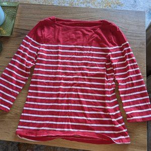 Quarter Sleeve Striped Top